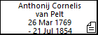 Anthonij Cornelis van Pelt