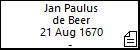 Jan Paulus de Beer