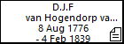 D.J.F van Hogendorp van Hofwegen