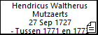 Hendricus Waltherus Mutzaerts